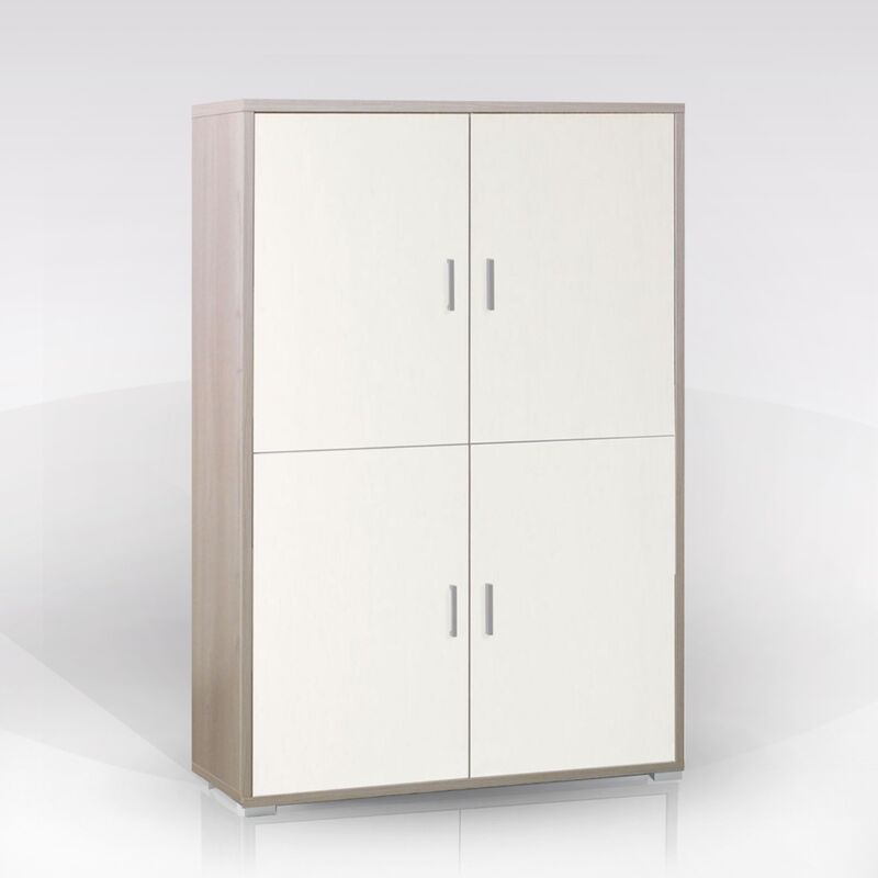 foto del prodotto kit mobile armadio 4 ripiani h162 l107 p41 struttura olmo frontale bianco sarmog 734k sarmog