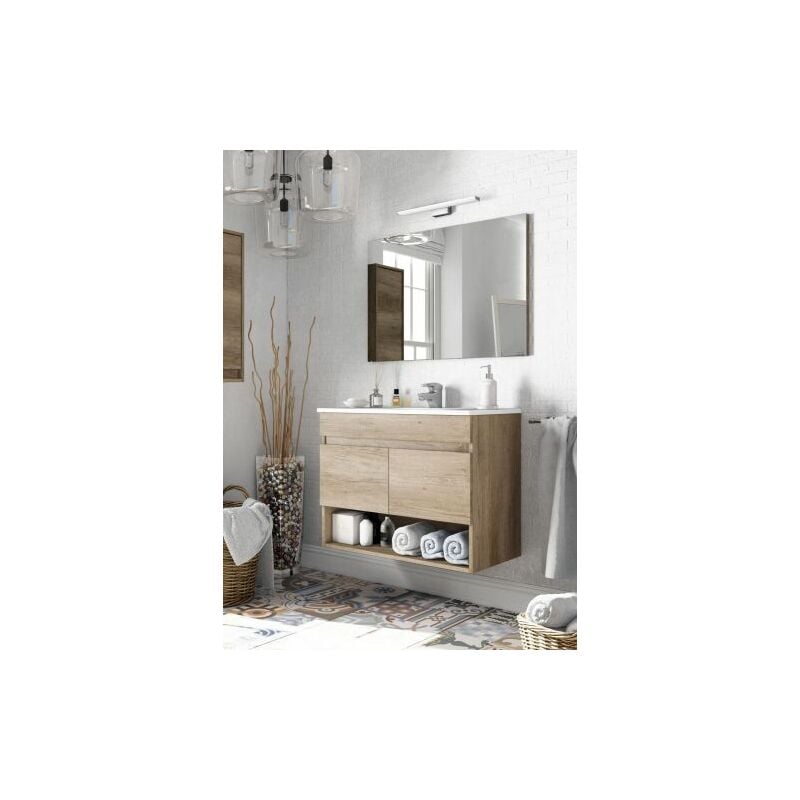 foto del prodotto kit mobile bagno dakota 2 ante 80 sosp rov nordik