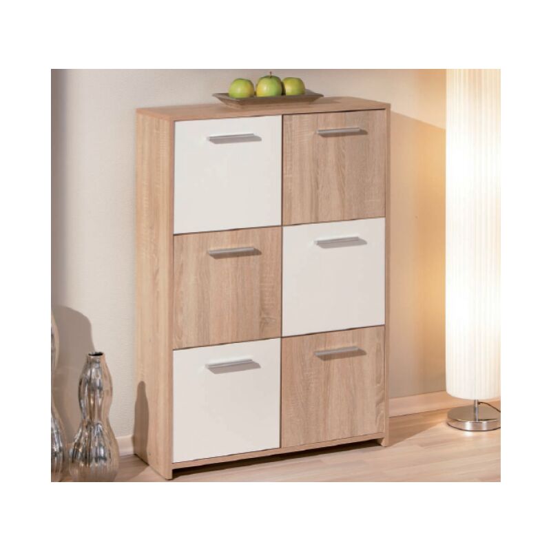 foto del prodotto kit mobile buffet egadi rovere bianco laccato a 5 ante cm. 77x30x115h