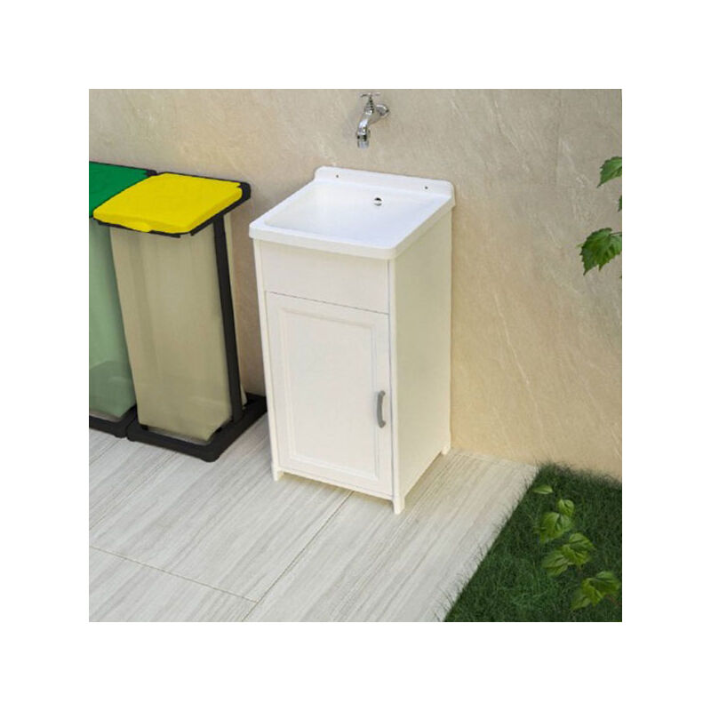 foto del prodotto kit mobile lavatoio in resina antiacido 40x40 cm.