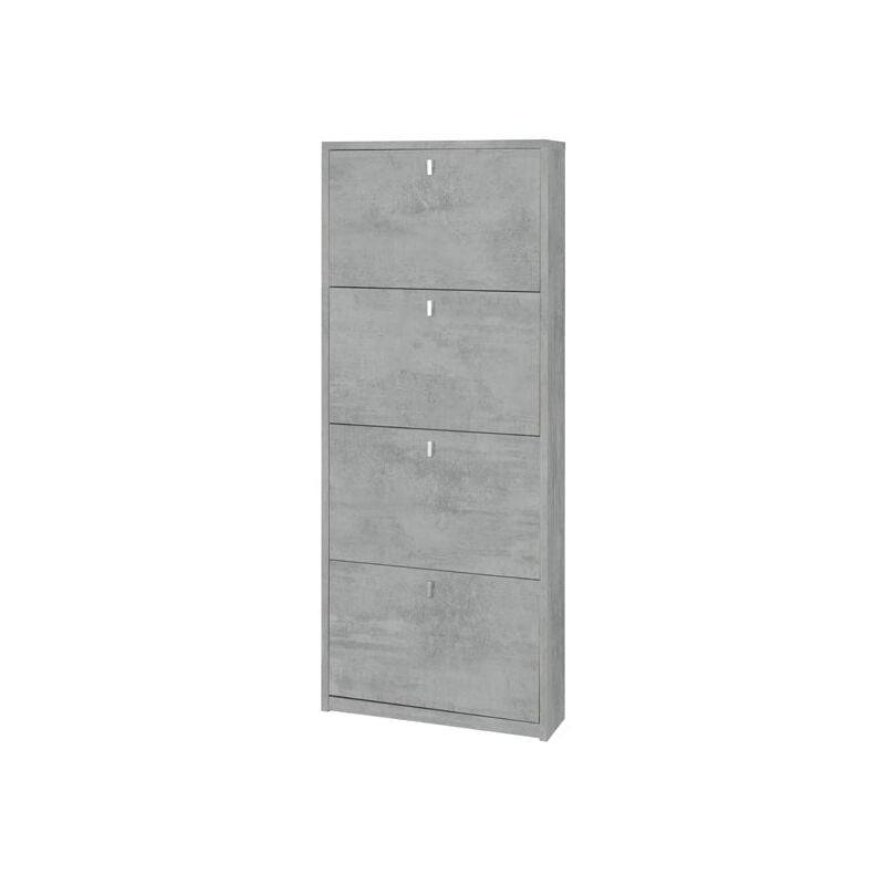 foto del prodotto kit mobile scarpiera 4 ante con ribalta h154 l63 p18 cm finitura cemento sarmog sk554k sarmog