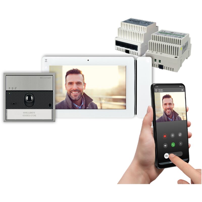 foto del prodotto kit monofamiliare maxi da 7 con posto esterno ultra comelit kvu8507