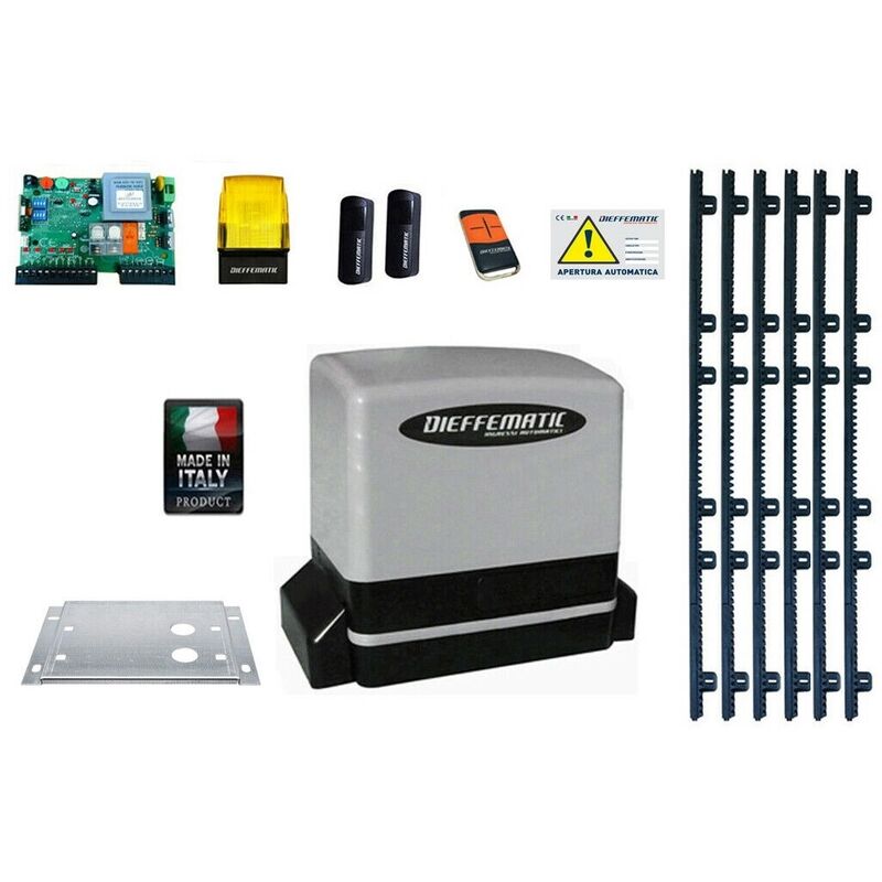 foto del prodotto kit motore 900kg scorrevole automatico con 6 mt cremagliera nylon 230v kv9