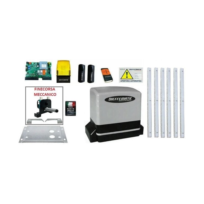 immagine 0 del prodotto kit motore automazione cancello scorrevole automatico 6 mt cremagliera zincata