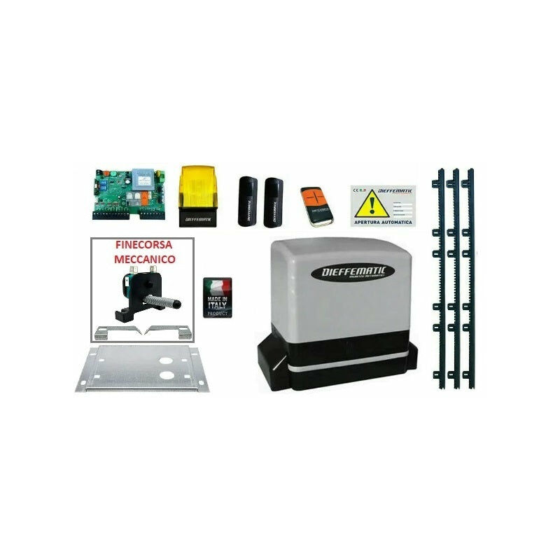 foto del prodotto kit motore automazione cancello scorrevole automatico con 3 mt cremagliera 230v