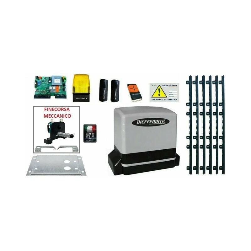 foto del prodotto kit motore automazione cancello scorrevole automatico con 6 mt cremagliera 230v