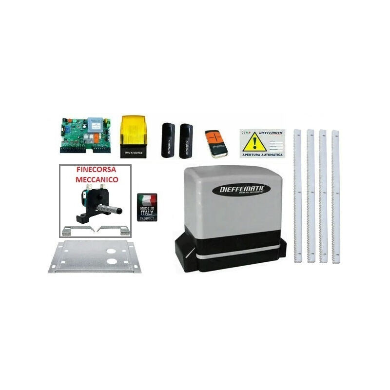 foto del prodotto kit motore kv6 230v per cancello scorrevole automatico 4 mt cremagliera zincata