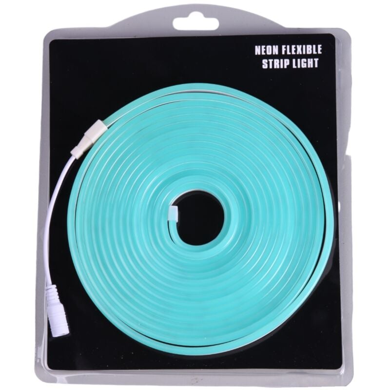 foto del prodotto kit neon 12v. tagliare ogni 2,5 cm. colore azzurro. 5 metri. 6x12 mm neon led flessibile jandei