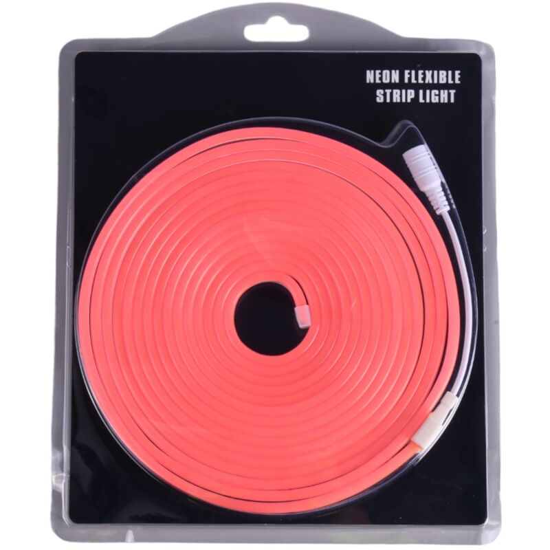 foto del prodotto kit neon 12v. tagliare ogni 2,5 cm. colore rosa. 5 metri. 6x12 mm neon led flessibile jandei