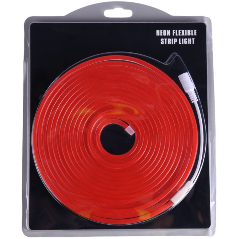 foto del prodotto kit neon 12v. tagliare ogni 2,5 cm. colore rosso. 5 metri. 6x12mm neon led flessibile 12v jandei