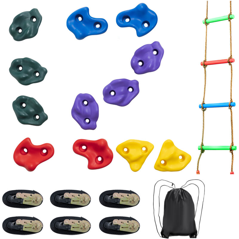 foto del prodotto kit ninja per arrampicarsi sugli alberi, 6 cinghie a cricchetto, arrampicata sugli alberi 12 prese per arrampicata sugli alberi, 1 scala da