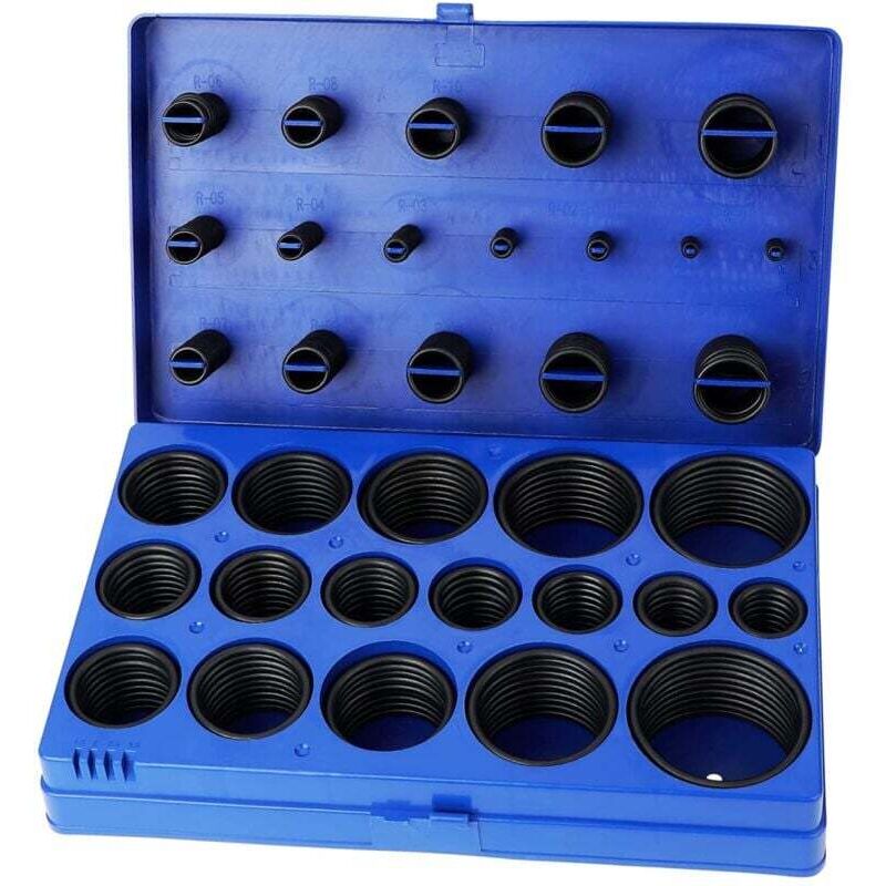 foto del prodotto kit o ring da 419 pezzi, assortimento di guarnizioni per rondelle di tenuta di 32 dimensioni, assortimento di o ring per climatizzatore di veicoli,