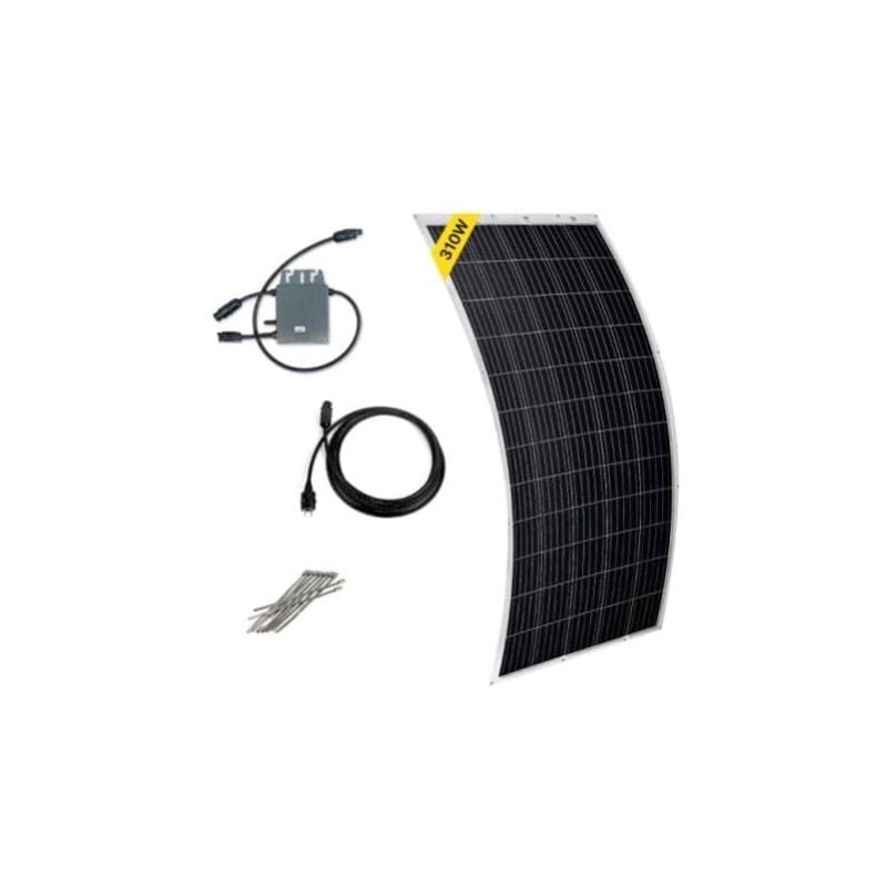 foto del prodotto kit pannello solare autoinstallabile plug play robinsun light 310 wp 1 pannello ultra leggero micro inverter 300 w con wi fi incluso cavi