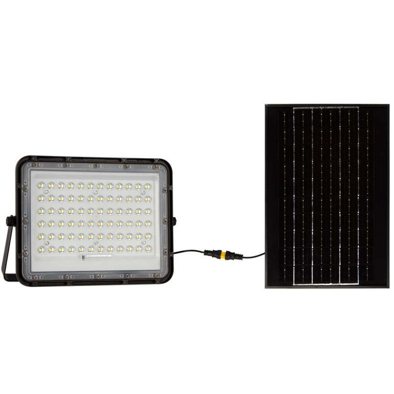 foto del prodotto kit pannello solare con proiettore v tac 1200 lumen 4000k 3metri di cavo batteria sostituibile vt 120w 7826