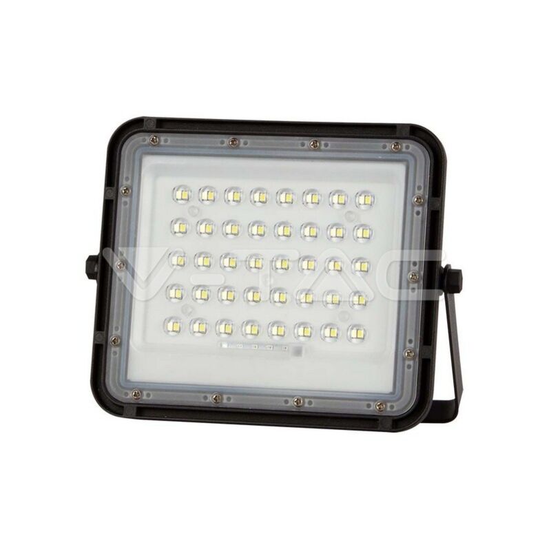 foto del prodotto kit pannello solare con proiettore v tac luce naturale 4000k 3metri di cavo batteria sostituibile 7822 vt 40w