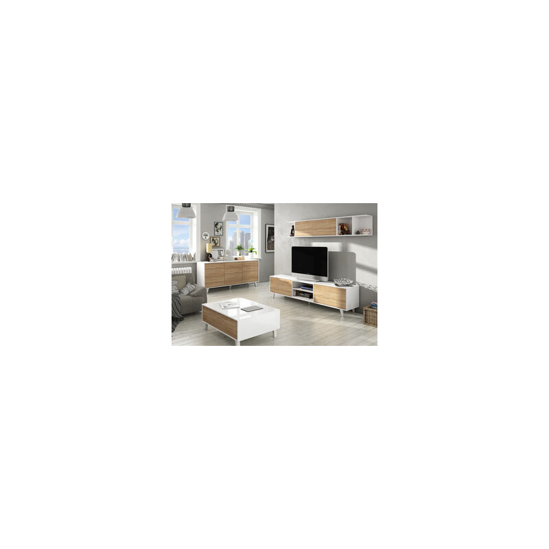 foto del prodotto kit parete attrezzata zaiken cm. 180x41x51h mobile tv mobile pensile