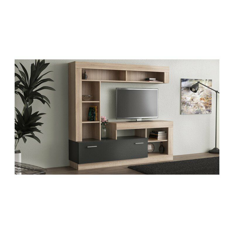 foto del prodotto kit parete living lea 170x170x42 nat.wood antrac.