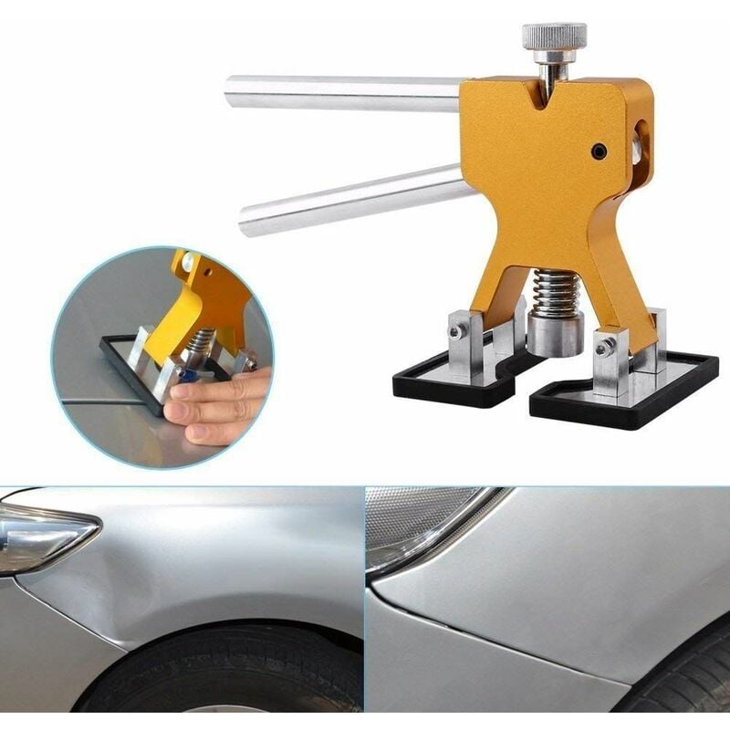 foto del prodotto kit pdr 11 pezzi completo riparazione ammaccature carrozzeria auto professionale con estrattore