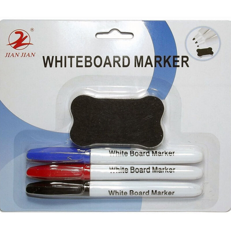 foto del prodotto kit pennarelli per lavagna white marker penne con cancellino lavagne magnetiche trade shop traesio