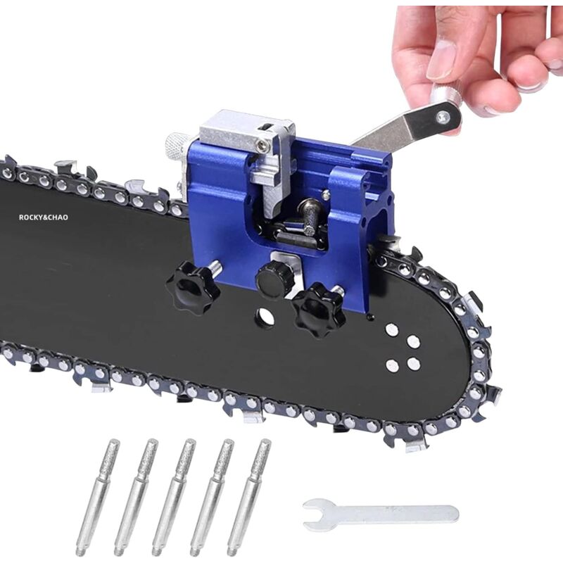 foto del prodotto kit per affilatura motosega, kit per affilatura catena adatto a tutti i tipi di motosega blu 