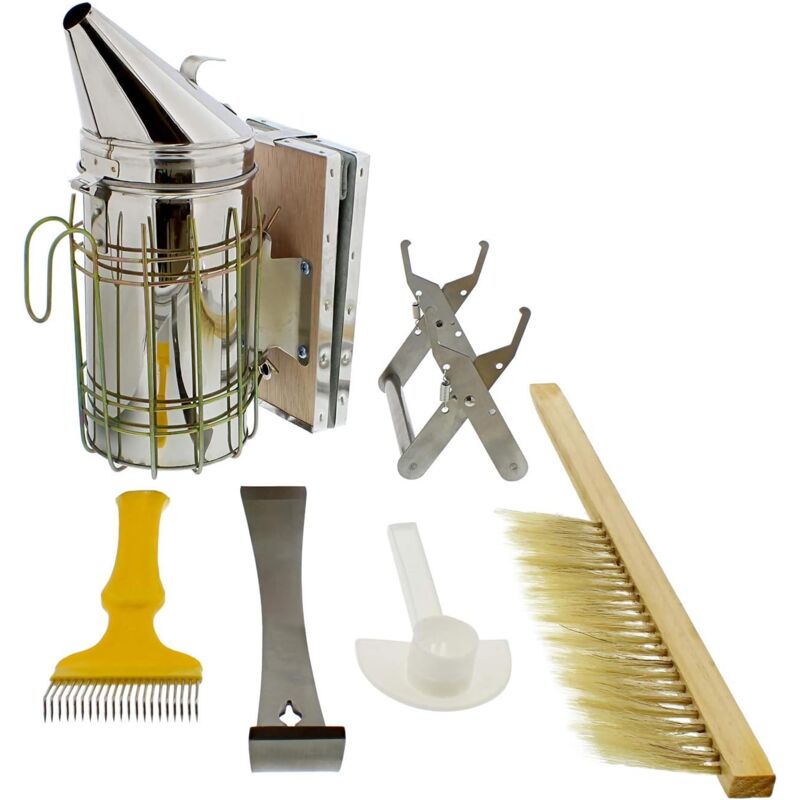 foto del prodotto kit per apicoltura per principianti, kit di avviamento per alveari strumento per alveari per fattorie di miele da cortile, 6 pezzi di attrezzatura