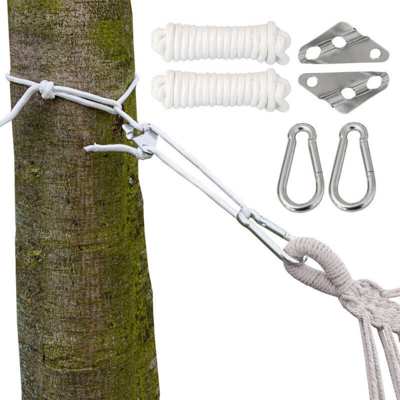 foto del prodotto kit per appendere la vostra amaca xxl corda 6 m peso massimo supportato 190 kg kit completo incl moschettoni e regolatori di lunghezza