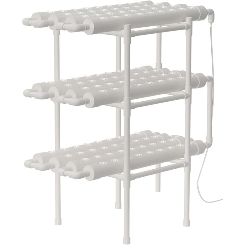 foto del prodotto kit per coltivazione idroponica a 3 strati, con 90 piante con pompa dell acqua, sistemi di coltivazione di piante in pvc, per la coltivazione di