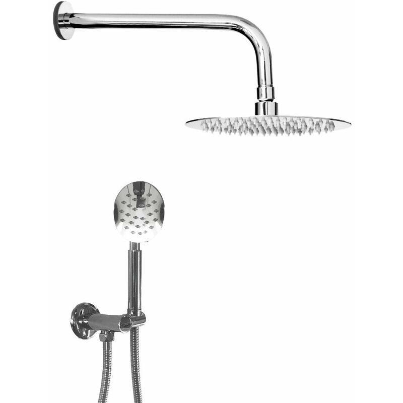 foto del prodotto kit per doccia completo con soffione doccia, doccetta e supporto a presa acqua