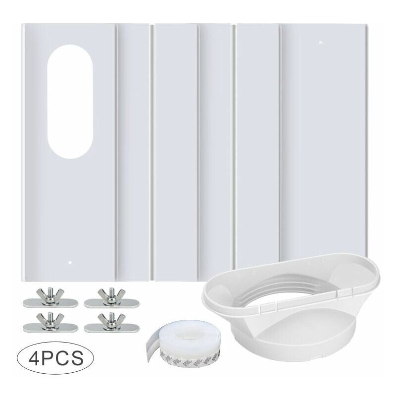 foto del prodotto kit per finestra condizionatore portatile, con accoppiatore universale pannello in pvc rinforzato regolabile guarnizione per finestra kit di sfiato