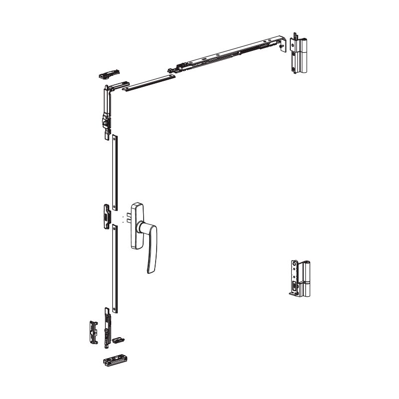 foto del prodotto kit per inclinazione e rotazione galicube 1 v fapim con cremonese gea - bussola media da 562 a 1200 mm - nero 9005 - 1330bf37