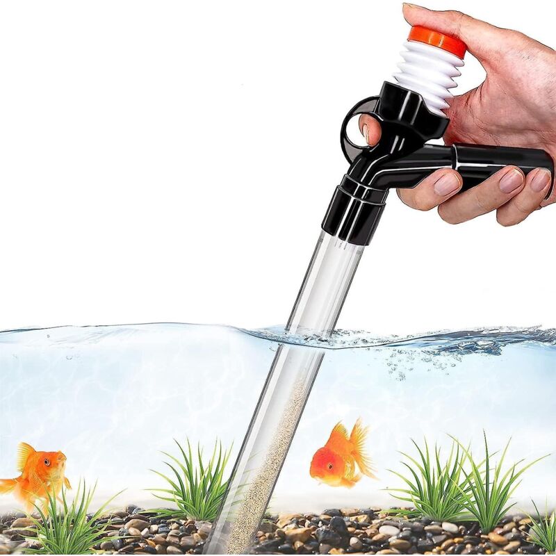 foto del prodotto kit per la pulizia della ghiaia dell acquario, ugello lungo per il cambio dell acqua e la pulizia della ghiaia del filtro