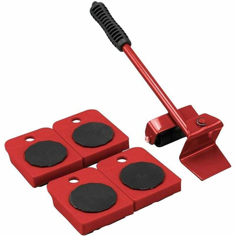 foto del prodotto kit per lo spostamento di mobili, sollevatore per mobili sollevatore per porte, con 1 sollevatore per mobili in grado di sollevare 150 kg e 4 ruote