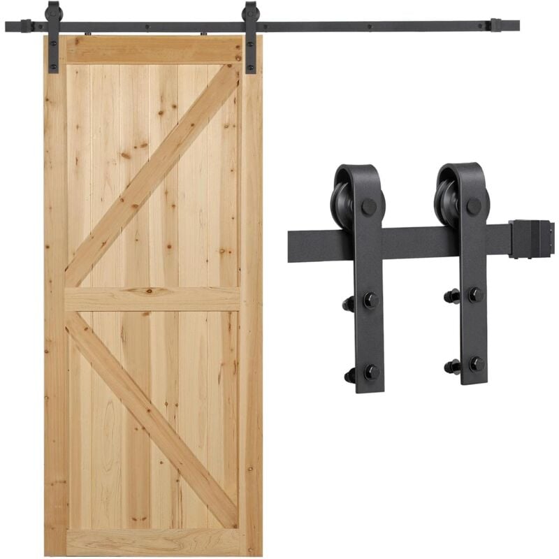 foto del prodotto kit per porta scorrevole binario per porta scorrevole set guide di scorrimento per porta in legno kit di ferramenta per porta 230cm