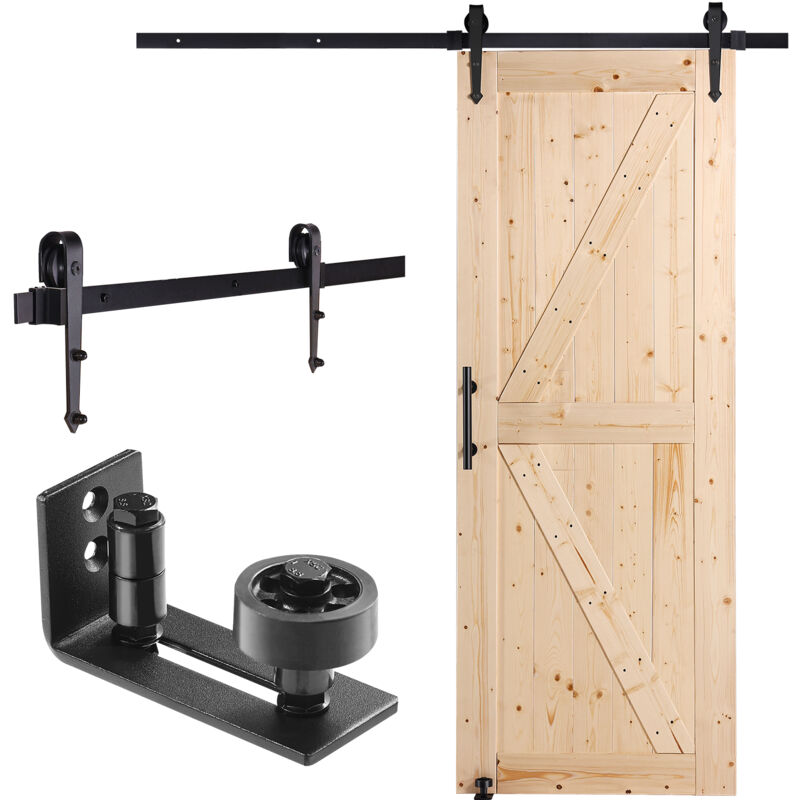 foto del prodotto kit per porta scorrevole da fienile kit ferramenta, kit per porta da fienile in legno scorrevole binario 1676 mm, kit guida per porta scorrevole