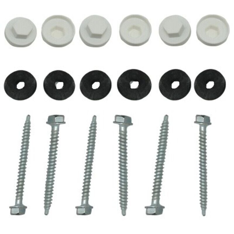 foto del prodotto kit per profilo piastra in policarbonato avvitabile 50 pz bianco, e 16 mm