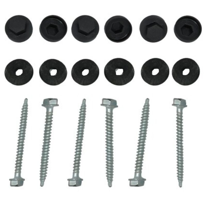 foto del prodotto kit per profilo piastra in policarbonato avvitabile 50 pz grigio, e 16 mm