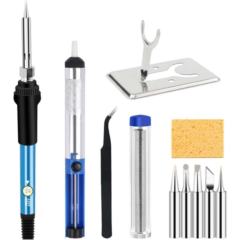 foto del prodotto kit per saldatore, kit per saldatore, saldatore, 220 v, strumento per saldare e dissaldare, strumento di rimozione, temperatura regolabile, 60 1500