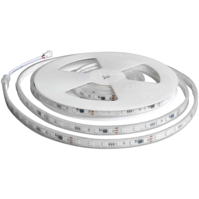 foto del prodotto kit per strip led magic smd5050 13w/m 60 led/m rgb 5m compatibile con magic home pro con telecomando e alimentatore ip65 - v-tac