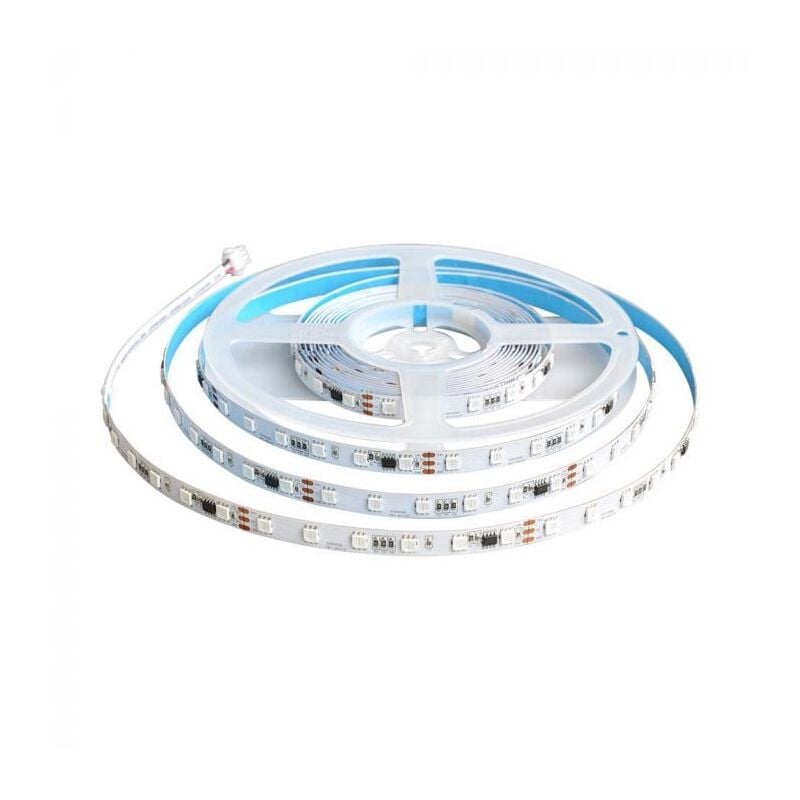 foto del prodotto kit per strip led magic smd5050 13w m 60 led m rgb 5m compatibile con magic home pro con telecomando e alimentatore v tac