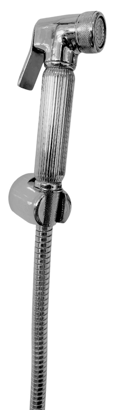 foto del prodotto kit per wc in ottone completo di flessibile 150 e supporto abs