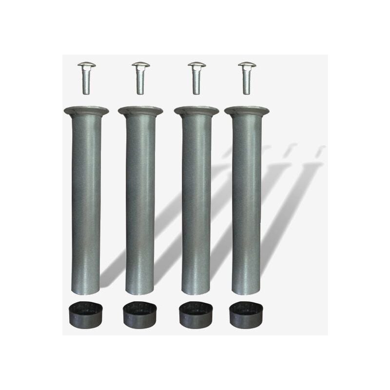 foto del prodotto kit piedi in ferro per rete a doghe con tappo antiscivolo 38 cm