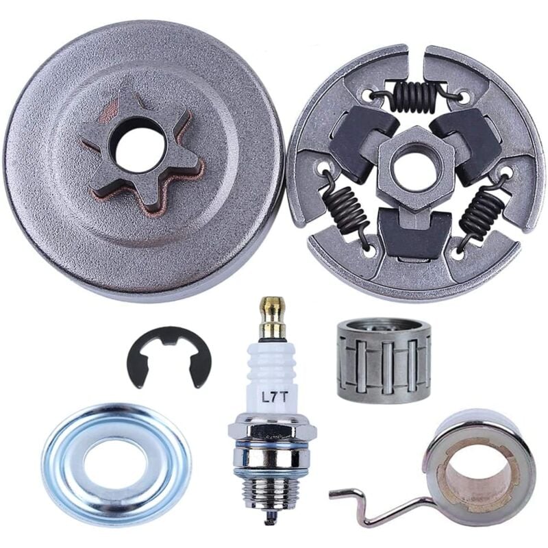 foto del prodotto kit pignone tamburo frizione da 3 8 per stihl 017 018 ms170 ms180 021 023 025 ms210 ms230 ms250, pignone adefol frizione cuscinetto vite senza
