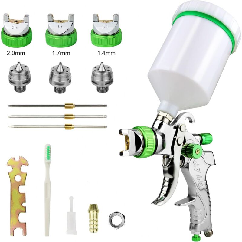 foto del prodotto kit pistola a spruzzo per vernice ad alta pressione professionale ymyny, pistola a spruzzo ad aria compressa, pistola a spruzzo pneumatica a gravit ,