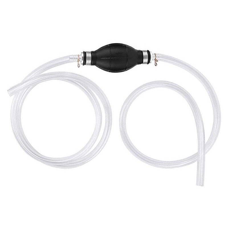 foto del prodotto kit pompa sifone trasferimento carburante 2m, pompa portatile ad alta portata, tubo flessibile sifone manuale, 2 pezzi pvc 1,2 m 0,8 m