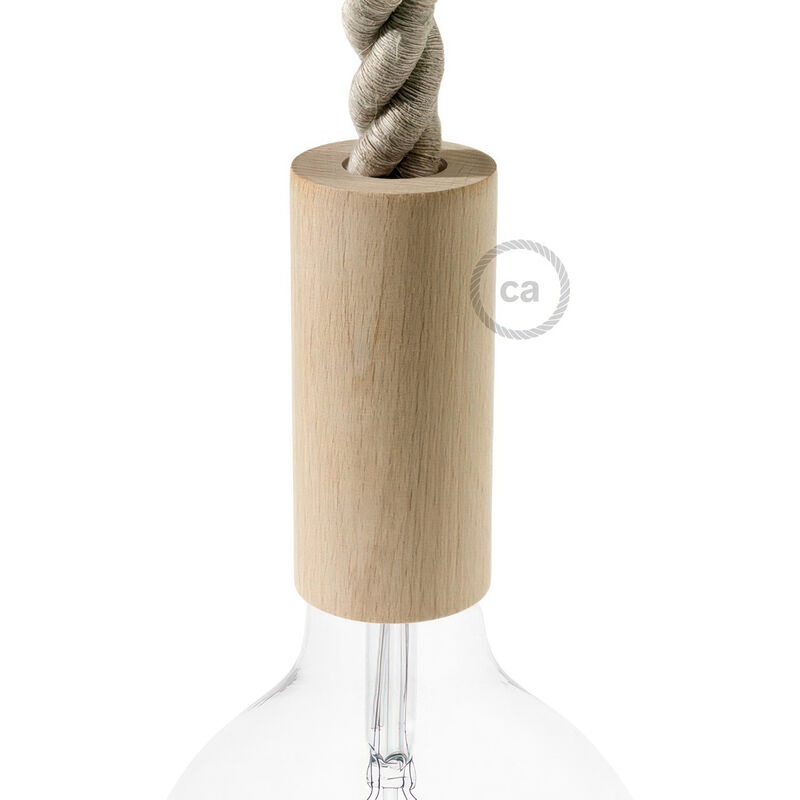 foto del prodotto kit portalampada e27 in legno per cordone 2xl