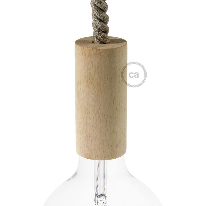 foto del prodotto kit portalampada e27 in legno per cordone xl
