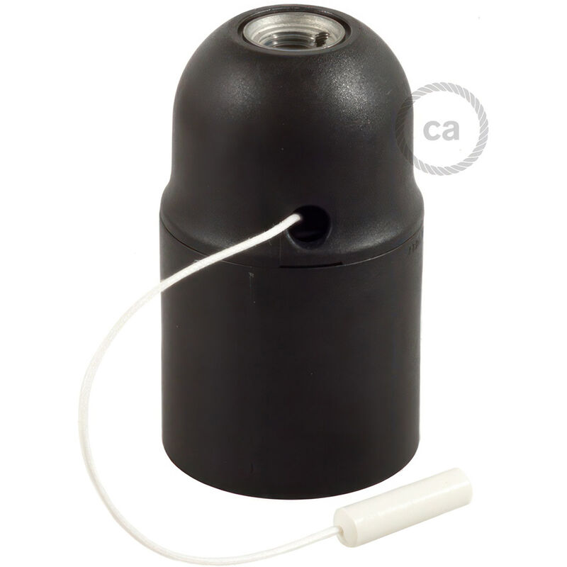 foto del prodotto kit portalampada e27 in termoplastica con interruttore a tirante