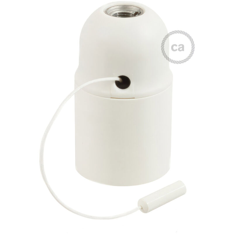 foto del prodotto kit portalampada e27 in termoplastica con interruttore a tirante