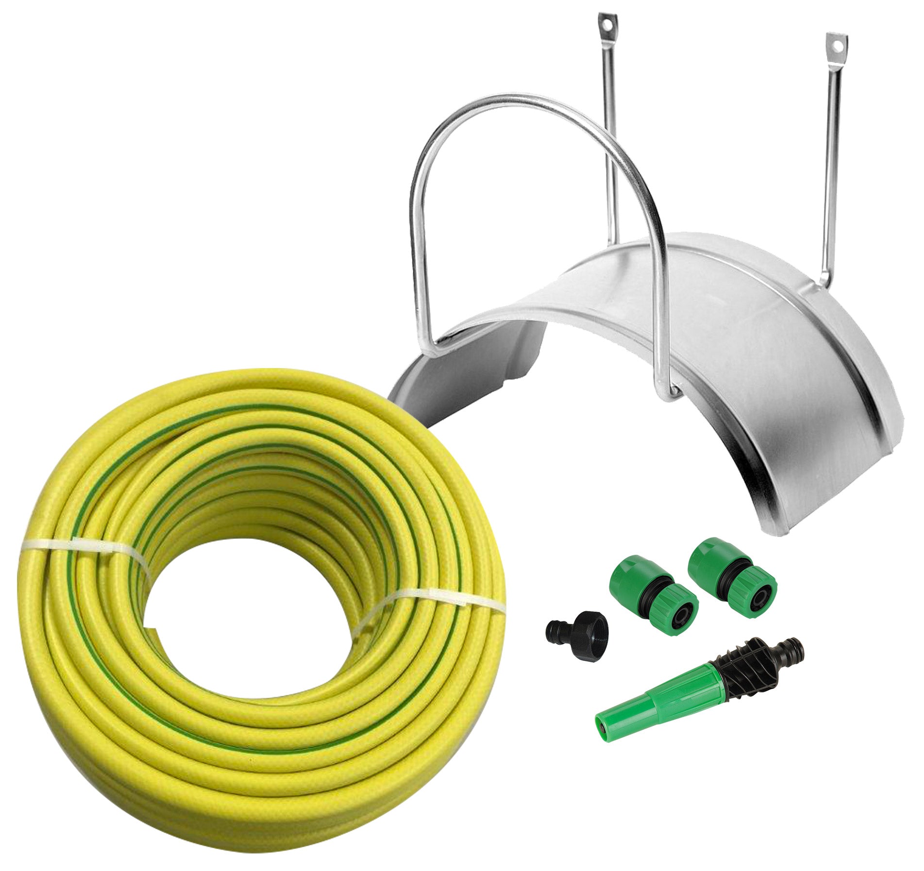 foto del prodotto kit portatubo da muro in acciaio con tubo 25m e accessori agrati