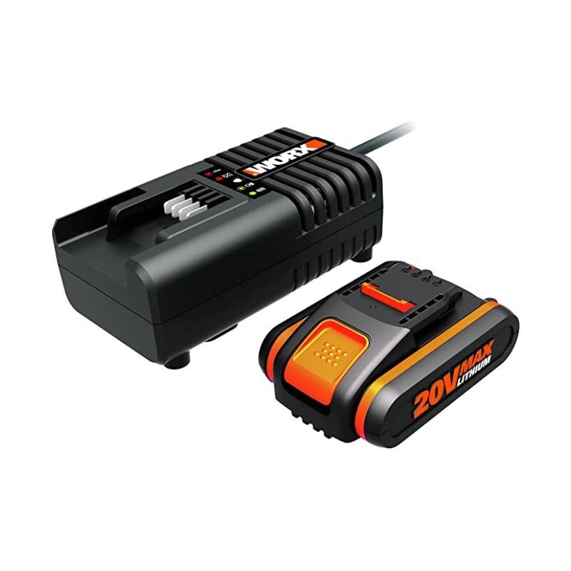 foto del prodotto kit power 20 worx n 1 batteria 2.0 ah n 1 caricabatteria rapido